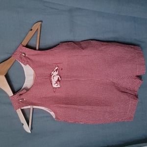 Little Boy Red Gigham Romper with Razorback Applique